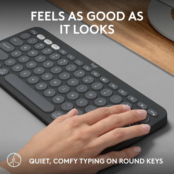 Logitech K380s Pebble Keys 2 Bluetooth Wireless Keyboard in Pakistan — Tonal Graphite, view 4 of 11