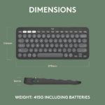 Logitech K380s Pebble Keys 2 Bluetooth Wireless Keyboard in Pakistan — Tonal Graphite, view 8 of 11