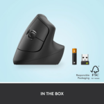 Logitech LIFT Vertical Ergonomic Wireless Mouse in Pakistan — Graphite, view 5 of 10