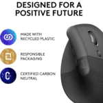 Logitech LIFT Vertical Ergonomic Wireless Mouse in Pakistan — Graphite, view 9 of 10
