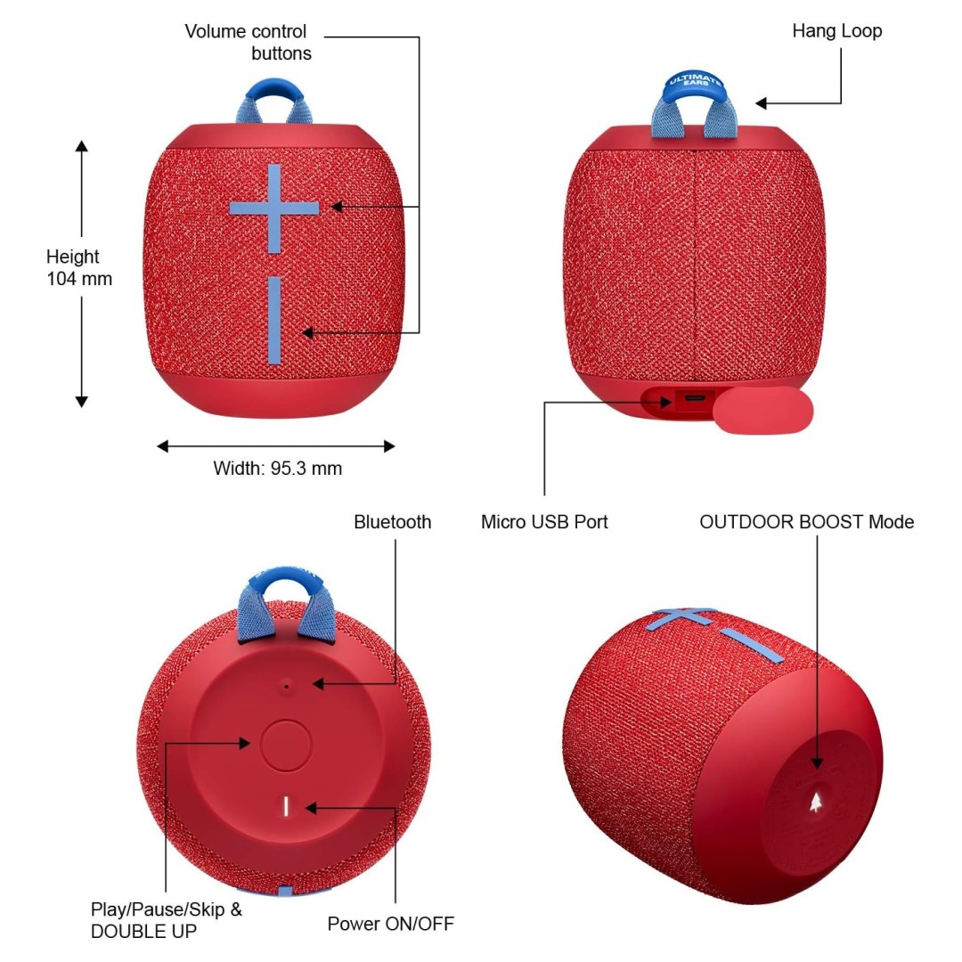 Logitech Wonderboom 2 Bluetooth Speakers in Pakistan — Red, view 4 of 8
